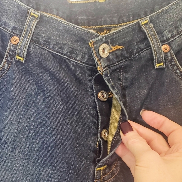 Lucky Brand Jeans 36X33 Button Fly Slim Bootleg 100% Cotton Style 7M10781 Fading - Picture 5 of 16